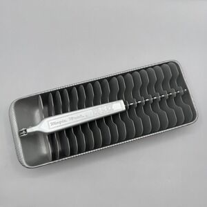 Magic Touch Ice Slice Tray Vintage Aluminum Silver Metal Lever Action Barware